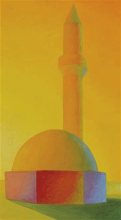 SALVO Leonforte (En) 1947 Ottomania 1990 olio su tavola 60x34 firma e data al...