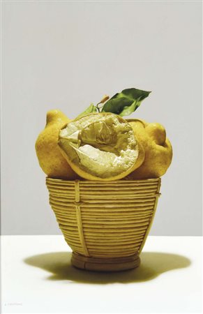 VENTRONE LUCIANO Roma 1942 Fiore di cedro olio su tela 60x40 firma in basso a...