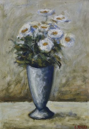 ROSAI OTTONE Firenze 1895 - Ivrea 1957 Fiori olio su cartone pressato 70x50...