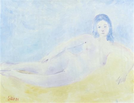LILLONI UMBERTO Milano 1898 - 1980 Nudo 1969 olio su tela 50x65 firma in...