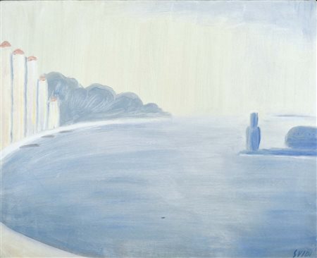 GUIDI VIRGILIO Roma 1892 - Venezia 1984 Bacino di San Marco 1961 olio su tela...