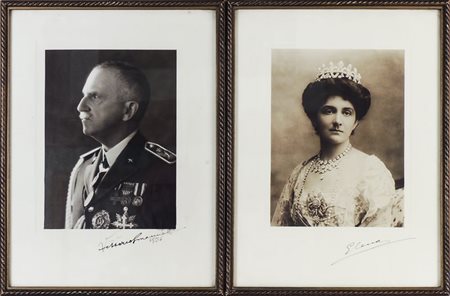 LUIGI VAGHI (1882-1967) Ritratti del re Vittorio Emanuele e della regina...