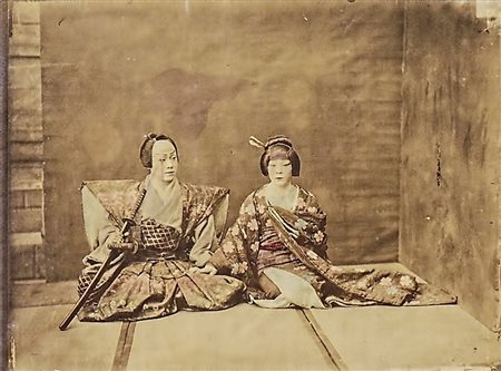 RAIMUND VON STILLFRIED UND RATHENITZ (1839-1911) Samurai e donna Giapponese -...