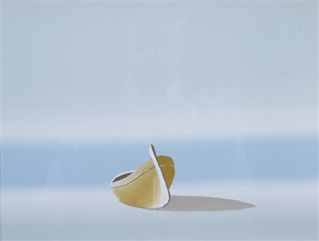 RICCARDI GABRIELE "Mare ad ottobre" Olio su tela cm. H: 30.00 L: 40.00 Firma...