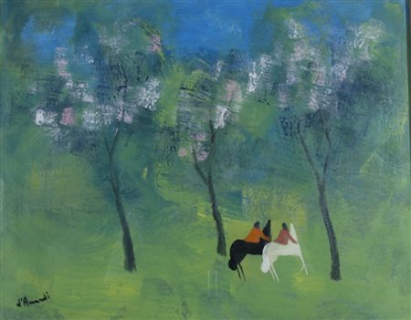 D'ACCARDI GIAN RODOLFO (Pavia 1906 - Varese 1993) "Primavera" Olio su tela...