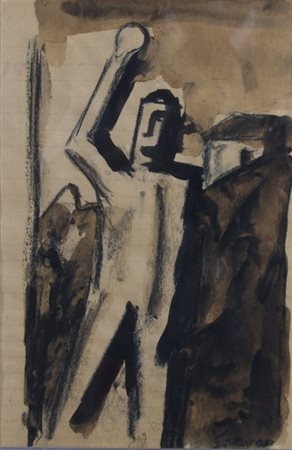 SIRONI MARIO (Sassari 1885 - Sassari 1961) "Figura" Inchiostro su carta cm....