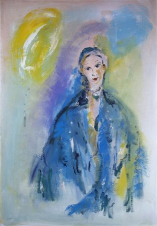 TRECCANI ERNESTO (Milano 1920 - Milano 2009) "Figura" Olio su tela cm. H:...