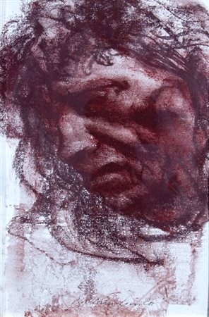 ANNIGONI PIETRO (Milano 1910 - Firenze 1988) "Figura" 1988 Sanguigna su carta...