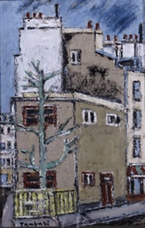 TAMBURI ORFEO (Jesi 1910 - Parigi 1994) "Case di Parigi" 1975 Olio su tela...
