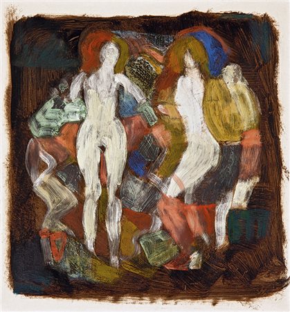 ALFONS WALDE Oberndorf 1891 – Kitzbühel 1958 FIGURE, 1909 Tecnica mista su...