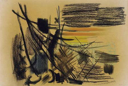 HANS HARTUNG Lipsia 1904 – Antibes 1989 SENZA TITOLO, 1953 Pastello e carbone...
