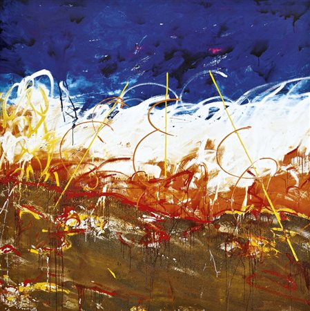 MARIO SCHIFANO Homs 1934 – Roma / Rom 1998 DESERTO EGIZIANO, 1984 Tecnica...