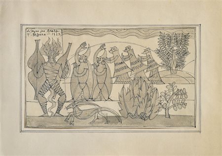 FORTUNATO DEPERO Fondo 1892 – Rovereto 1960 DISEGNO PER ARAZZO, SCENA...
