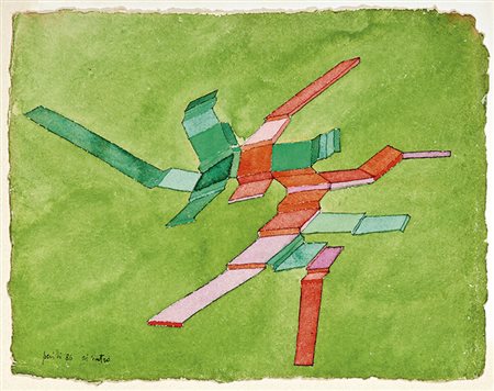 ACHILLE PERILLI Roma / Rom 1927 AL CENTRO, 1986 Acquarello su carta, 26 x 33...