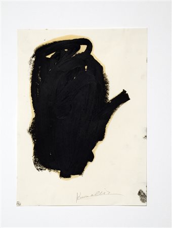 JANNIS KOUNELLIS Pireo / Piräus 1936 SENZA TITOLO, 2000 Bitume su carta, 30 x...