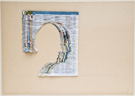 MARIO CEROLI Castel Frentano 1938 PROFILO NEGATIVO, FINE ANNI ’70 Collage su...