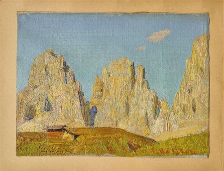 ORESTE ALBERTINI Torre del Magnano 1887 – Varese 1953 DOLOMITI Olio su tela,...
