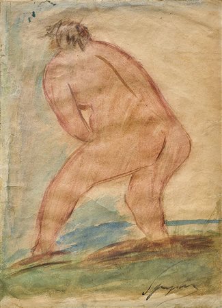 LUIGI SPAZZAPAN Gradisca 1889 – Torino / Turin 1958 NUDO FEMMINILE Sanguigna,...