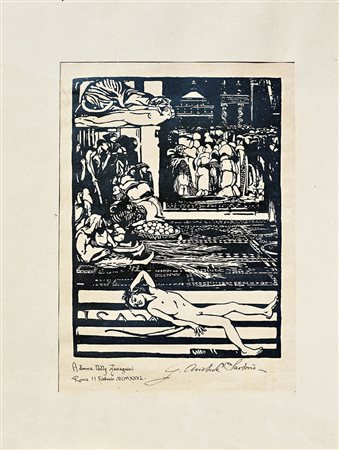 GIULIO ARISTIDE SARTORIO Roma 1860 – 1932 COMPOSIZIONE ALLEGORICA CON FIGURE,...