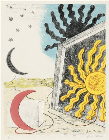GIORGIO DE CHIRICO Vòlo 1888 – Roma / Rom 1978 SOLE E LUNA , 1969 CA....