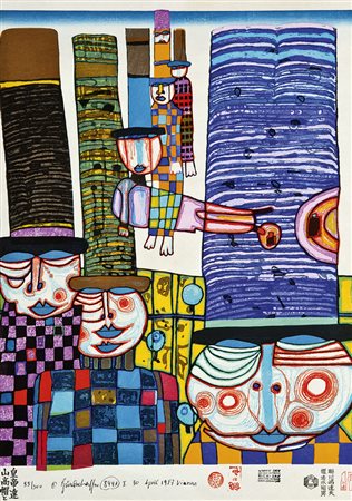 FRIEDENSREICH HUNDERTWASSER Vienna / Wien 1928 – 2000 DIE HÜTE TRAGEN DIE...