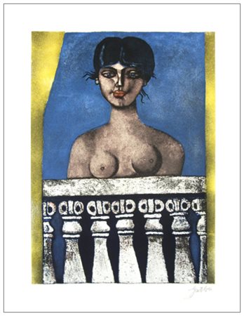 FRANCO GENTILINI Faenza 1909 – Roma 1981 Ragazza al balcone 1975 Acquaforte e...