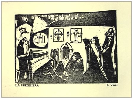 LORENZO VIANI Viareggio 1882 – Ostia 1936 La preghiera 1916 Xilografia. Firma...