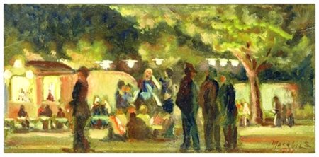 SANTI MACCHIA Pisa 1884 – 1964 La Baracchina dal Salvini 1931 Olio su cartone...