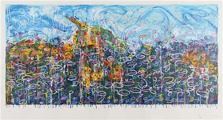 Schifano Mario Particolare del giardino, 1997 serigrafia su carta, cm 70x120,...