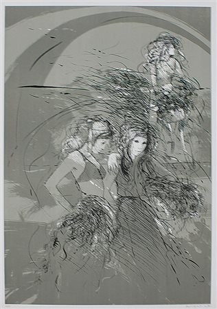 Benvenuti Riccardo Attimo nel giardino, 1971 litografia a 3 colori su carta,...