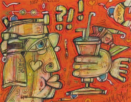 Delego Martino Bevitore.. Eccentrico,..., 2013 tecnica mista su tela, cm....