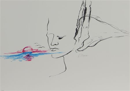 Pisani Vettor Senza titolo litografia su carta, cm. 50x70, es. 69/99 firmata...