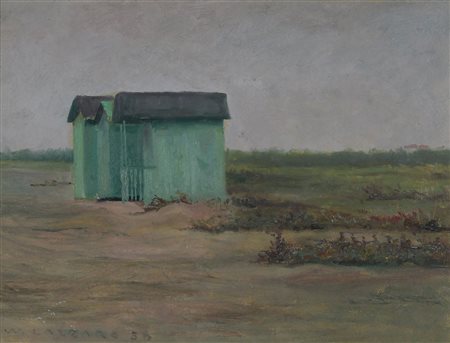 Lazzaro Walter Tempo grigio, 1958 olio su tavola, cm 30x40 firmato e datato...