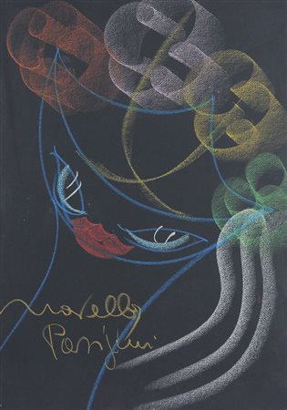 Parigini Novella Senza titolo gessetti su cartoncino nero, cm. 66x47 firmato...