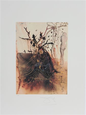 Dalì Salvador Senza titolo litografia su carta, cm. 68x50, es. E.A. firmata...