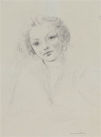 Messina Francesco Ritratto matita su carta, cm. 25,5x17,5 firmato in basso a...