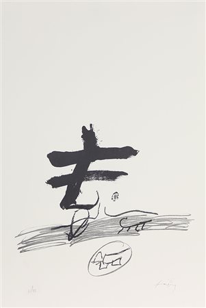 Tapies Antoni Senza titolo serigrafia su carta, cm. 80x59, es. 63/75 firmata...