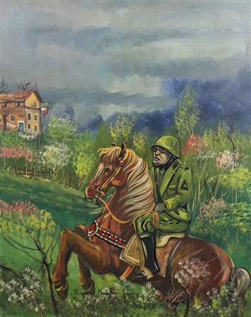 Mussolini Romano Senza titolo olio su tela, cm. 100x79,5 firmato in basso al...