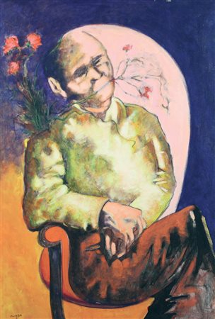 Filibeck Gilberto Personaggio olio su tela, cm. 100x70 firmato in basso a...