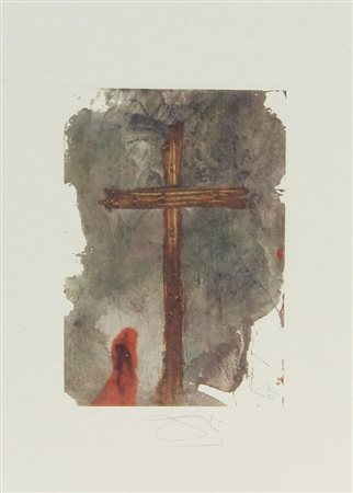 Dalì Salvador Senza titolo litografia su carta, cm. 45x32, es. E.A. firmata...