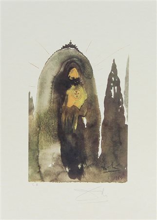 Dalì Salvador Senza titolo litografia su carta, cm. 45x32, es. E.A. firmata...