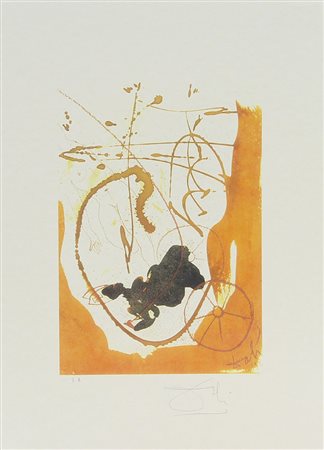 Dalì Salvador Senza titolo litografia su carta, cm. 45x32, es. E.A. firmata...