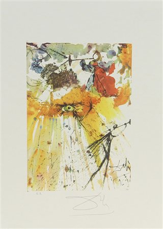 Dalì Salvador Senza titolo litografia su carta, cm. 45x32, es. E.A. firmata...