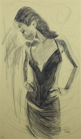 Pini Alfredo Siluette, 2009 disegno a matita su cartoncino, cm. 100x60...