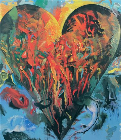 Dine Jim The Heart, South of Naples stampa su carta, cm. 83x70