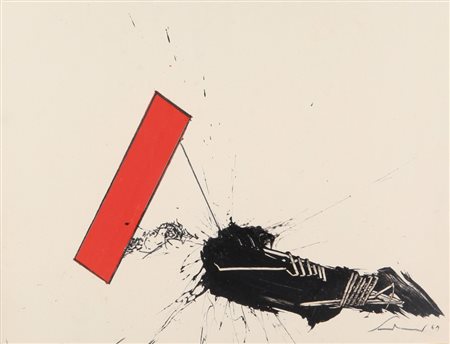 EMILIO SCANAVINO (1922 - 1986) Senza titolo 1969 acrilico su cartone su...