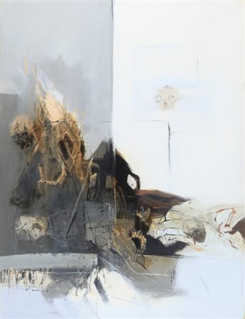 GIACOMO SOFFIANTINO (1929) Controluce 1966 olio su tela cm 120x90 firmato e...