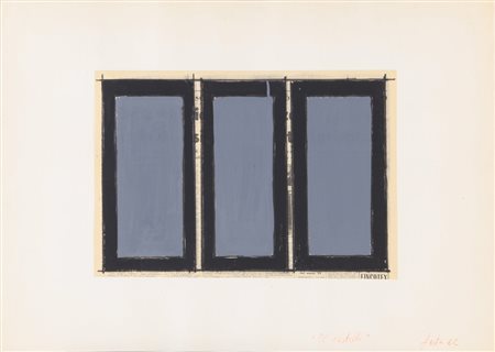 TANO FESTA (1938 - 1988) Il Castello 1962 collage e tecnica mista su carta cm...