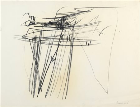 EMILIO SCANAVINO (1922 - 1986) Senza titolo carboncino su carta cm 48x62...