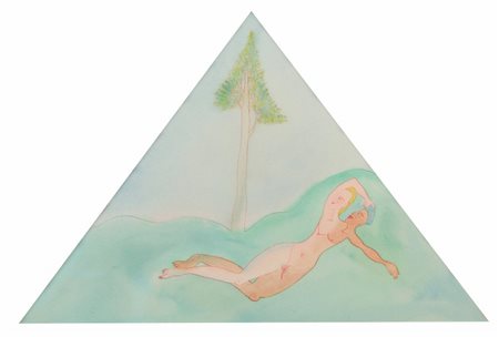 LUIGI ONTANI (1943) L'ermafrodita e la mimosa 1984 acquerello su carta cm...